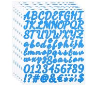PATIKIL Autocollants de Lettres et Chiffres Alphabétiques, 6 Feuilles d'Autocollants Adhésifs en Vinyle Cursif DIY pour Boîte aux Lettres, Fenêtre de Bureau, Bleu Clair