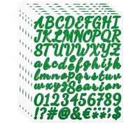 PATIKIL Autocollants de Lettres et de Chiffres Alphabétiques, 6 Feuilles de Vinyle Adhésif Autocollant pour Bricolage, Lettrage Majuscule Cursif pour Boîte aux Lettres, Vert Foncé