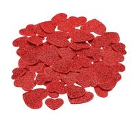 PATIKIL Autocollants en Mousse, 120 Pièces, Autocollants en Mousse Pailletée Auto-Adhésive Eva pour Loisirs Créatifs, Scrapbooking, Décoration d'Intérieur, Cœur Rouge