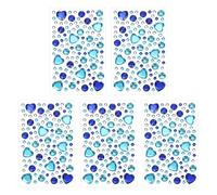 PATIKIL Autocollants en Strass Auto-Adhésifs, 5 Pièces Autocollants de Bijoux pour Le Visage en Cristal en Forme de Cœur pour La Décoration D'Ongles de Bricolage, Bleu