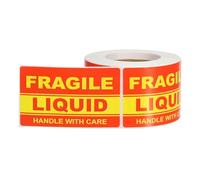 PATIKIL Autocollants Fragile Liquid 3x1.8 Pouce, Étiquette Adhésive d'Avertissement à Manipuler avec Soin, 300 Pièces, pour l'Expédition, l'Emballage, le Déménagement Rouge