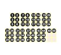 PATIKIL Autocollants numérotés de 1 à 50, 4 pouces / 100mm, rondes autocollantes en vinyle, autocollants colorés pour classement d'inventaire, organisation de boîtes de stockage, Noir