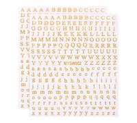 PATIKIL Autocollants Pour Ongles Lettres, 2 Feuilles Décorations 3D Adhésives Lettres Anglaises Petits Autocollants Alphabet Design Métallique Fluorescent Manucure Pour Femmes, Laser Or