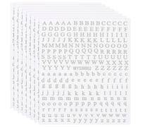 PATIKIL Autocollants Pour Ongles Lettres, 8 Feuilles Décorations 3D Autocollantes Lettres Anglaises Petits Autocollants Alphabet Design Métallique Fluorescent Manucure Pour Femmes, Argent