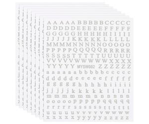 PATIKIL Autocollants Pour Ongles Lettres, 8 Feuilles Décorations 3D Autocollantes Lettres Anglaises Petits Autocollants Alphabet Design Métallique Fluorescent Manucure Pour Femmes, Argent
