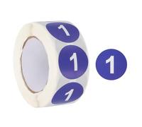 PATIKIL Autocollants Ronds Numero 1, Etiquettes Autoadhesives Numerotees Codees Par Couleur De 2,5 cm, 500 Etiquettes/Rouleau Pour Organisation Domestique Et, Bleu Fonce Avec Texte Blanc