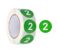 PATIKIL Autocollants Ronds Numéro 2, Étiquettes Numérotées Autocollantes Codées Par Couleur De 2.5 cm / 1 Pouce 500 Étiquettes/Rouleau Pour Organisation De Maison, Vert Avec Texte Blanc