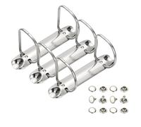 PATIKIL B7 Mécanismes De Reliure À 2 Anneaux, Lot De 3 Reliures De Remplacement 1" À Anneaux D Pour Planificateur, Spines De Reliure À Feuilles Mobiles Pour Organiseurs, 50mm Ton Argenté