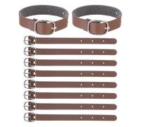 PATIKIL Bagages Étiquette Sangle, 10 Pcs PU Cuir Extension Boucle Sangles Bagages Étiquette Bagages Courroie Étiquette Support Réglable pour Valise Suspensions Accessoires Voyage, Marron