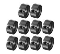 PATIKIL Bague de Réglage Alésage 10 mm Collier d'Arbre 18 mm OD 8 mm Épaisseur, 10 Pcs Acier au Carbone Collier de Roue de Butée de Train d'Atterrissage avec Vis de Réglage, Noir