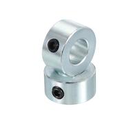 PATIKIL Bague de Réglage Alésage 10 mm Collier d'Arbre 20 mm OD 10 mm Épaisseur, 2 Pcs Acier au Carbone Zingué pour Roue de Butée de Train d'Atterrissage avec M5 Vis de Réglage, Argent