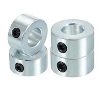 PATIKIL Bague de Réglage Alésage 10 mm Collier d'Arbre 20 mm OD 10 mm Épaisseur, 4 Pcs Acier au Carbone Zingué pour Roue de Butée de Train d'Atterrissage avec M5 Vis de Réglage, Argent