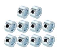 PATIKIL Bague de Réglage Alésage 13 mm Collier d'Arbre 22 mm OD 12 mm Épaisseur, 10 Pcs Acier au Carbone Zingué pour Roue de Butée de Train d'Atterrissage avec M6 Vis de Réglage, Argent