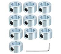 PATIKIL Bague de Réglage Alésage 13 mm Collier d'Arbre 22 mm OD 12 mm Épaisseur, 10 Pcs Acier au Carbone pour Roue de Butée de Train d'Atterrissage avec M6 Vis de Réglage et rgent