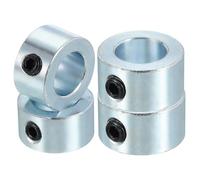 PATIKIL Bague de Réglage Alésage 13 mm Collier d'Arbre 22 mm OD 12 mm Épaisseur, 4 Pcs Acier au Carbone Zingué pour Roue de Butée de Train d'Atterrissage avec M6 Vis de Réglage, Argent