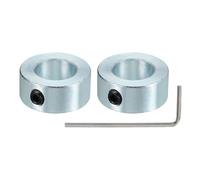PATIKIL Bague de Réglage Alésage 16 mm Collier d'Arbre 28 mm OD 12 mm Épaisseur, 2 Pcs Acier au Carbone pour Roue de Butée de Train d'Atterrissage avec M6 Vis de Réglage et rgent