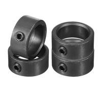 PATIKIL Bague de Réglage Alésage 16mm 22mmOD 10mmÉp Acier Carbone 4pcs Noir | Alésage 16 mm Collier d'Arbre 22 mm OD 10 mm Épaisseur Roue de Butée de Train d'Atterrissage avec Vis de Réglage
