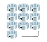 PATIKIL Bague de Réglage Alésage 22 mm Collier d'Arbre 36 mm OD 14 mm Épaisseur, 10 Pcs Acier au Carbone pour Roue de Butée de Train d'Atterrissage avec M6 Vis de Réglage et rgent