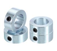 PATIKIL Bague de Réglage Alésage 25 mm Collier d'Arbre 40 mm OD 16 mm Épaisseur, 4 Pcs Acier au Carbone Zingué pour Roue de Butée de Train d'Atterrissage avec M8 Vis de Réglage, Argent