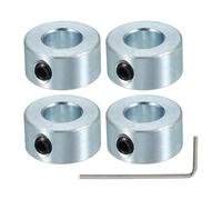PATIKIL Bague de Réglage Alésage 8 mm Collier d'Arbre 16 mm OD 8 mm Épaisseur, 4 Pcs Acier au Carbone pour Roue de Butée de Train d'Atterrissage avec M4 Vis de Réglage et rgent