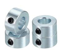 PATIKIL Bague de Réglage Alésage 8 mm Collier d'Arbre 16 mm OD 8 mm Épaisseur, 4 Pcs Acier au Carbone Zingué pour Roue de Butée de Train d'Atterrissage avec M4 Vis de Réglage, Argent