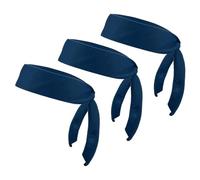 PATIKIL Bandana de tête, 3 Pack Bandeau Ninja Karaté Ajustable Bandeau de Sport à Lacer pour Hommes Femmes Course Tennis Yoga, Bleu Marine