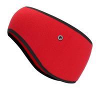 PATIKIL Bandeau Chauffant Pour Oreilles, Bandeau Élastique Hiver Polaire Anti-Transpiration Course Essential Extérieur Avec Boutons Pour Jogging Marche Ski Cyclisme, Rouge