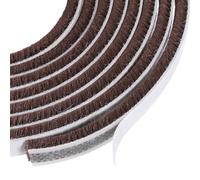 PATIKIL Bandes d'étanchéité en pile, Bande d'étanchéité auto-adhésive en brosse pelucheuse pour cadre de fenêtre de porte, marron (16 pieds Lx3/8" Lx1/4" H)