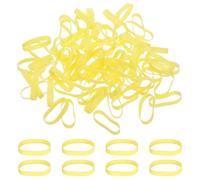 PATIKIL Bandes en silicone pour câbles 3,5 cm, 80 pièces Bande élastique plate pour fournitures de bureau et emballage de câbles à la maison, Jaune