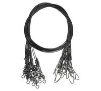 PATIKIL Bas de Ligne de pêche 125LB 21 Pouces, 15 pièces en Acier pour Eau salée, Haute résistance avec émerillon Rotatif et Attache Rapide, Noir