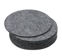 PATIKIL Base de Lampe en Feutre de 5 Pouces de Diamètre, Lot de 10 Feutres Adhésifs Ronds Souples de 2 mm d'Épaisseur, Antidérapants et Anti-Rayures, Couleur Gris