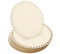 PATIKIL Base ronde pour panier crocheté 8 pouces, 10 pièces fonds de panier en bois formeuse pour sac fournitures pour tissage kit de tricot pour sac à main crocheté sac à bandoulière