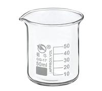 PATIKIL Bécher en verre de forme basse de 50 ml, verre borosilicate 3.3 gradué imprimé gradué avec bec verseur pour liquides de laboratoire de cuisine