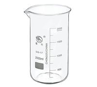 PATIKIL Bécher en verre de forme haute de 2000 ml, verre borosilicate 3.3 gradué avec bec verseur pour liquides de laboratoire de cuisine