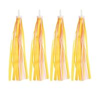 PATIKIL Bike Streamers, 2 Pair Colorful Scooter Handlebar Tassels Grips Ribbon Accessories Decorations pour Bicycle Tricycle Handles, Yellow Pink