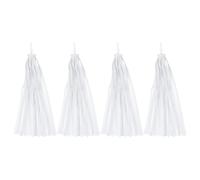 PATIKIL Bike Streamers, 4 Pcs White Scooter Handlebar Tassels Grips Ribbon Accessories Decorations pour Girls Bicycle Tricycle Handles, White