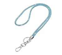 PATIKIL Bling Lanyard, 19"/48cm Collier À Strass Chaîne en Cristal Diamant Porte-Clés avec Fermoir Métallique Et Anneau pour Carte D'identité Bureau Clés Femmes, Bleu