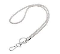 PATIKIL Bling Lanyard, 19"/48cm Rhinestone Crystal Lanyard Chain Diamond Neck Strap Keychain with Metal Clasp & Keyring pour Office ID Card Badge Keys Women, White