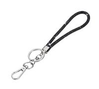 PATIKIL Bling Lanyard, 8"/21cm Rhinestone Crystal Lanyard Chain Diamond Wrist Strap Keychain with Metal Clasp & Keyring pour Office ID Card Badge Keys Women, Black