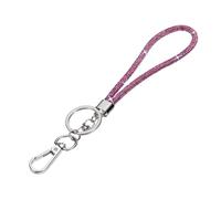 PATIKIL Bling Lanyard, 8"/21cm Rhinestone Crystal Lanyard Chain Diamond Wrist Strap Keychain with Metal Clasp & Keyring for Office ID Card Badge Keys Women, Hot Pink