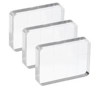 PATIKIL Bloc de Tampon en Acrylique, Ensemble de 3 Blocs de Montage Rectangulaires avec Lignes de Repère pour le Scrapbooking, les Loisirs Créatifs et la Fabrication de Cartes, 1,6x1,2"