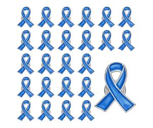 PATIKIL Blue Ribbon Pins, 25 Pcs Awareness Pins With Secure Clutch Back Enamel Lapel Brooch Pour Public Charity Support Fundraiser Events