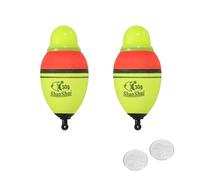 PATIKIL Bobbers de Pêche Éclairés de 1.1oz, 2 Flotteurs de Pêche Lumineux en EVA avec Batterie pour la Pêche de Nuit, Jaune