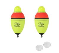 PATIKIL Bobbers de Pêche Éclairés de 1.8oz, 2 Flotteurs de Pêche Lumineux en EVA avec Batterie pour la Pêche de Nuit, Jaune