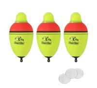 PATIKIL Bobbers de Pêche Éclairés de 2.5oz, 3 Flotteurs de Pêche Lumineux en EVA avec Batterie pour la Pêche de Nuit, Jaune