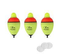 PATIKIL Bobbers de Pêche Éclairés de 3.5oz, 3 Flotteurs de Pêche Lumineux en EVA avec Batterie pour la Pêche de Nuit, Jaune
