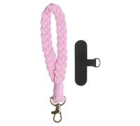 PATIKIL Boho Macrame Porte-Clés, Porte-Clés Bracelet Main Wristlet Porte-Clés Anneau Porte-Clés Lanière Téléphone Wrist Strap Avec T-shaped Pad Pour Women Girls, Pink