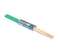 PATIKIL Bois Baguette Tambour Antidérapant Poignée Poignées Baguette Tambour Enveloppe 7A Vert 1 Paire pour Tambourinage Musical Instrument Percussion