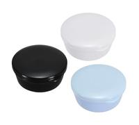 PATIKIL Boîte à Savon de Voyage, Lot de 3 Porte-Savons Ronds Portables avec Couvercle Étanche pour Voyager, Salle de Bain, Douche de Salle de Sport, Noir, Bleu, Blanc