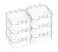 PATIKIL Boîte de Rangement Transparente avec Couvercle à Charnière, 4,5x4,5x2,5 Pouces, Lot de 6 Boîtes en Plastique Empilables pour Ranger des Perles, des Bijoux et de Petits Objets d'Art